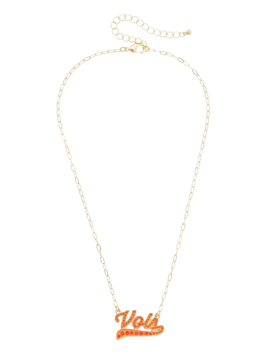 Tennessee Vols Pave Outline Necklace