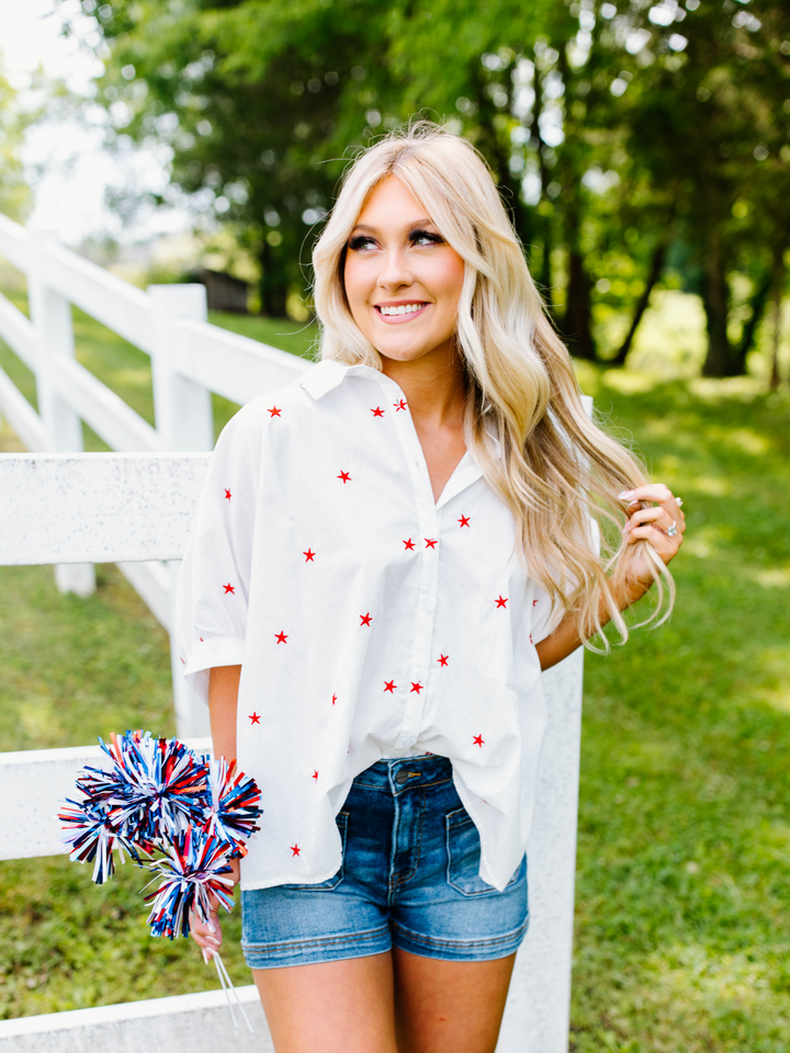 Starstruck Button Down Top