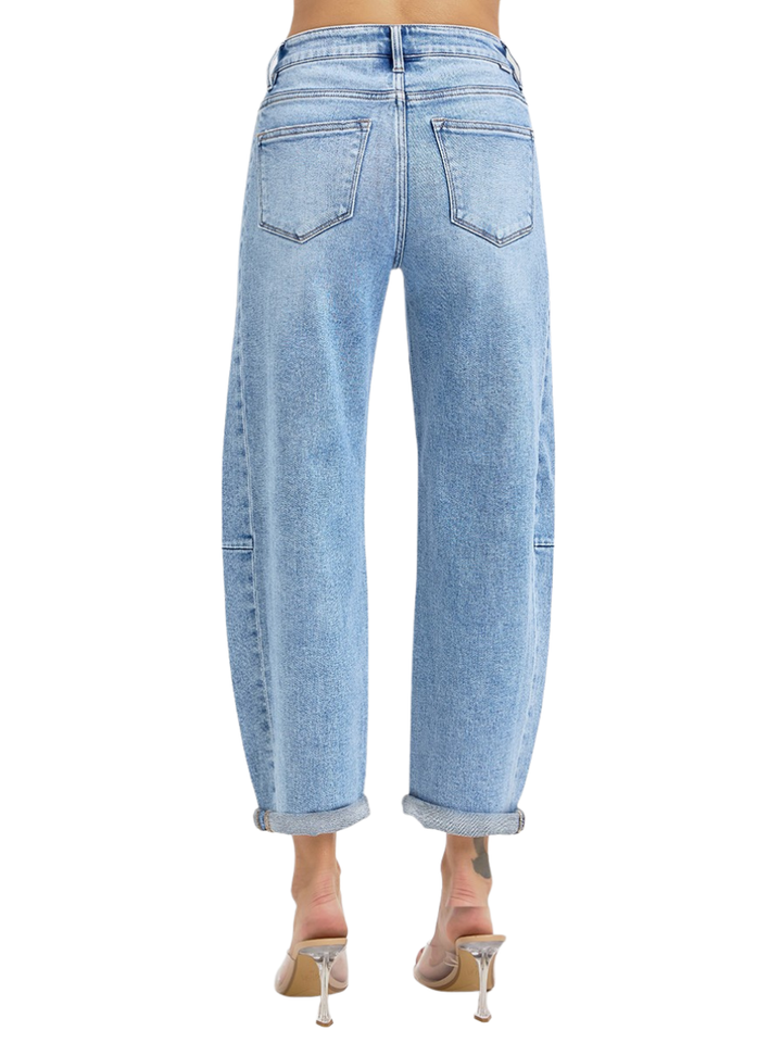 Field Day High Rise Barrel Cuffed Jeans
