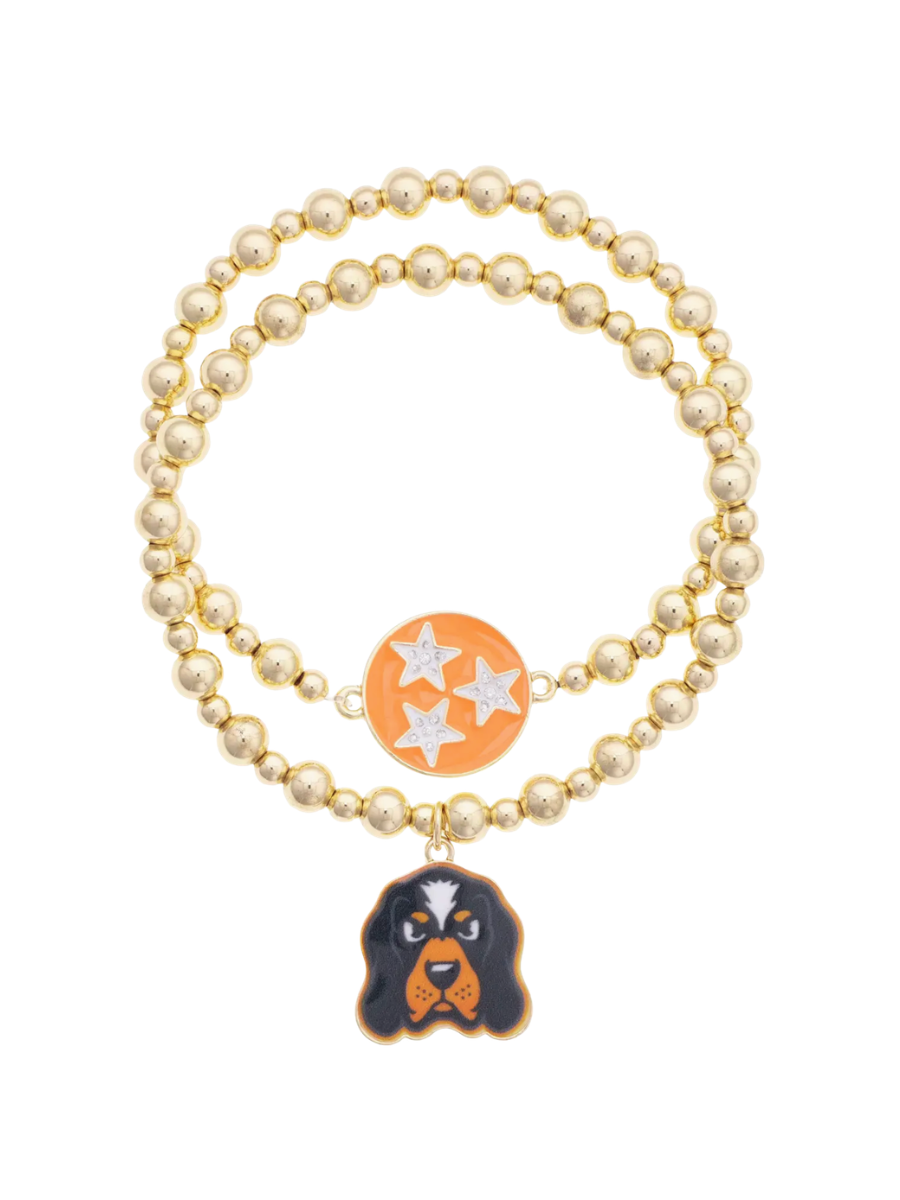 Tennessee Vols Ball Bead Bracelet - Set of 2