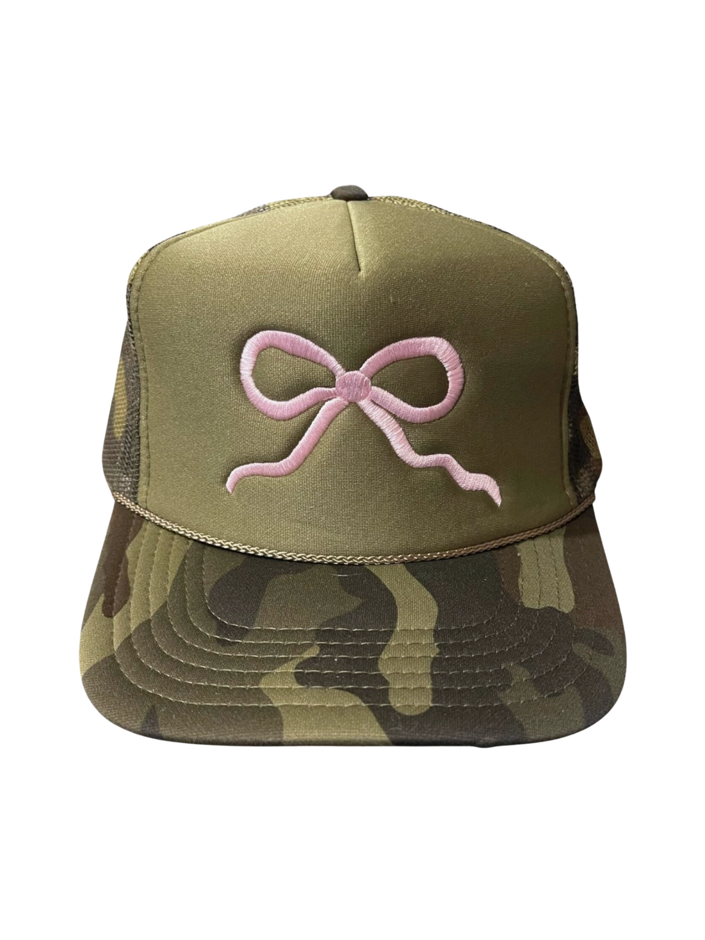Pink Bow Camo Trucker Hat