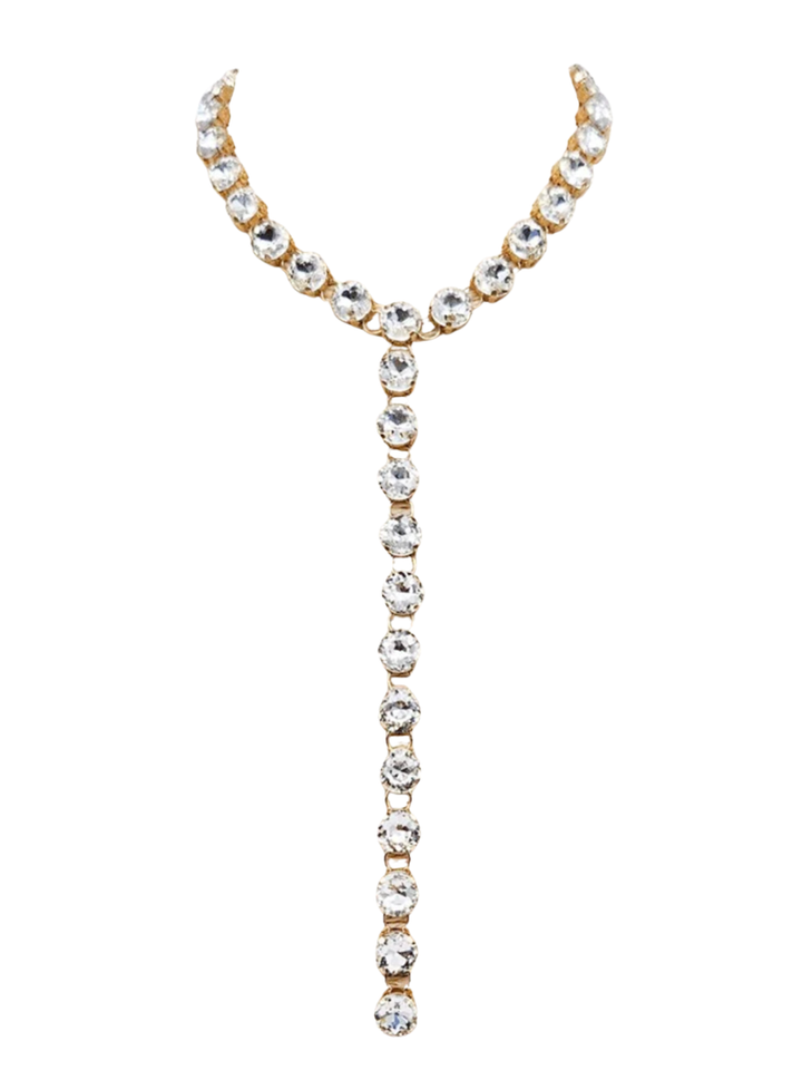 Crystal Y Shape Drop Necklace
