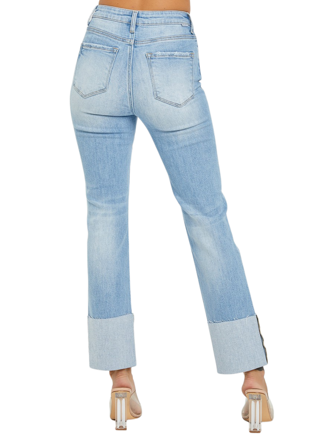 Just Like This Wide Cuffed Straight Jeans