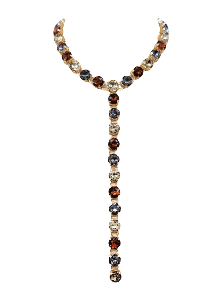 Crystal Y Shape Drop Necklace