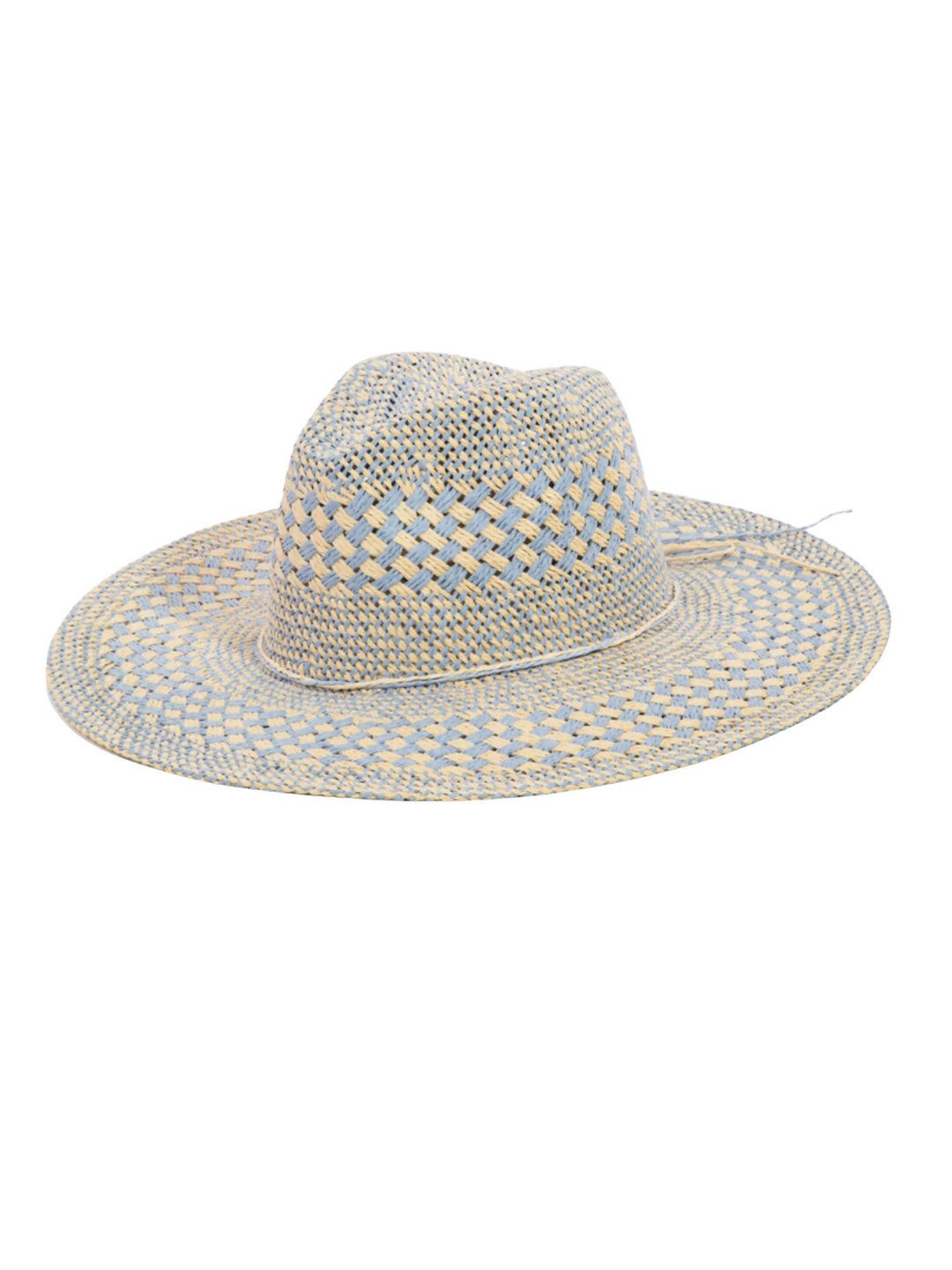 Checkered Straw Weave Sun Hat