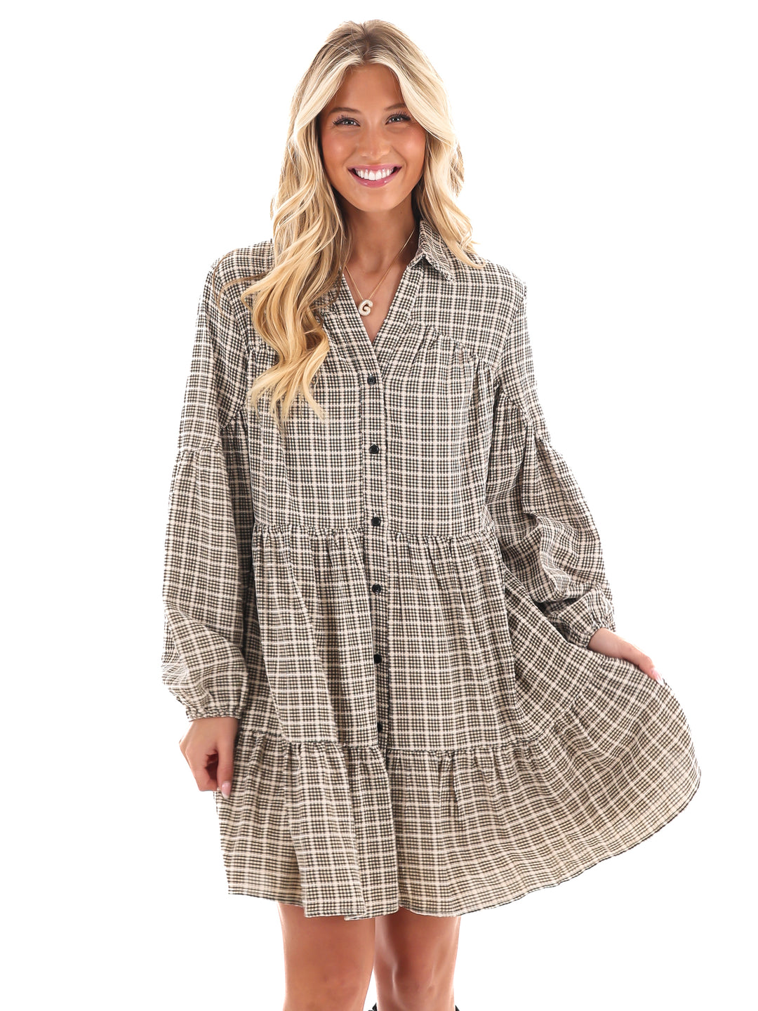 Thoughts of You Plaid Mini Dress