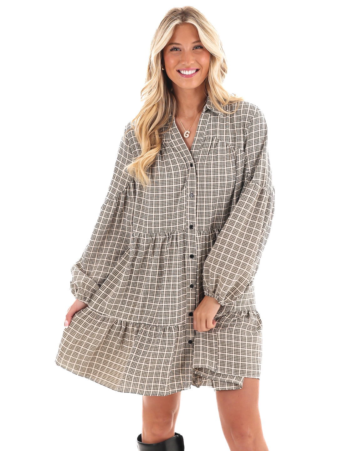 Thoughts of You Plaid Mini Dress