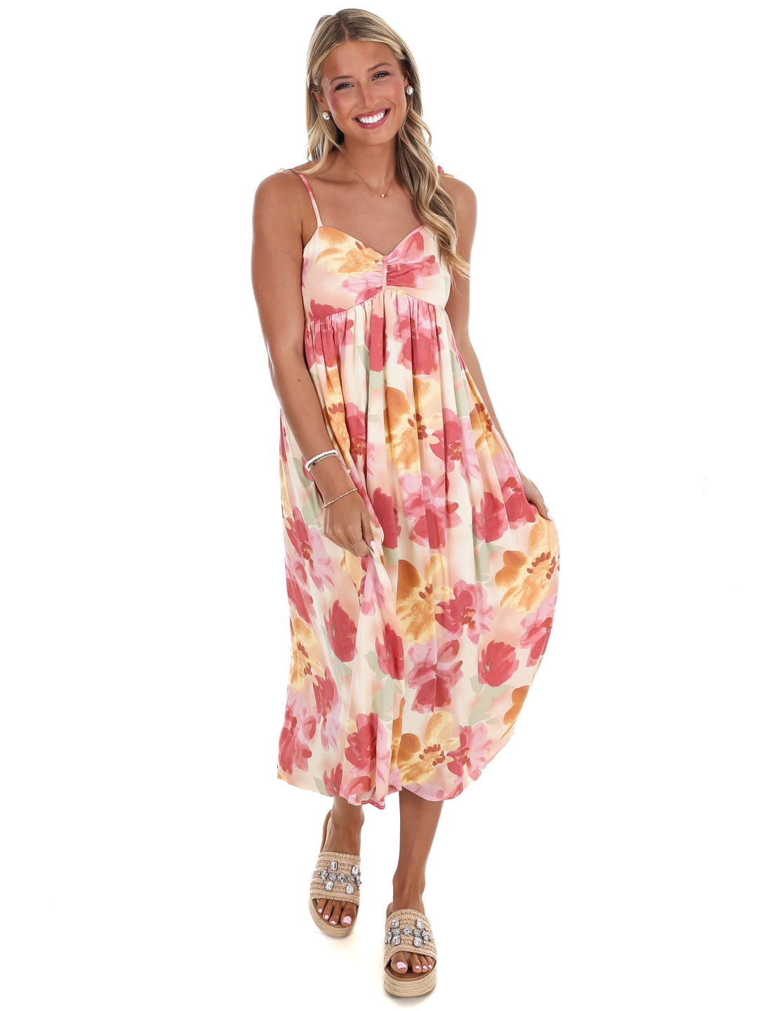 Into the Garden Floral Midi Dress