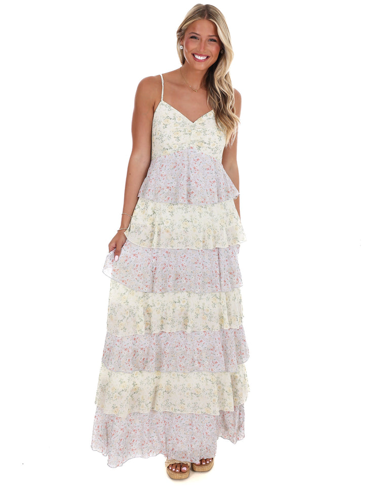 Simply Romantic Floral Tiered Maxi Dress