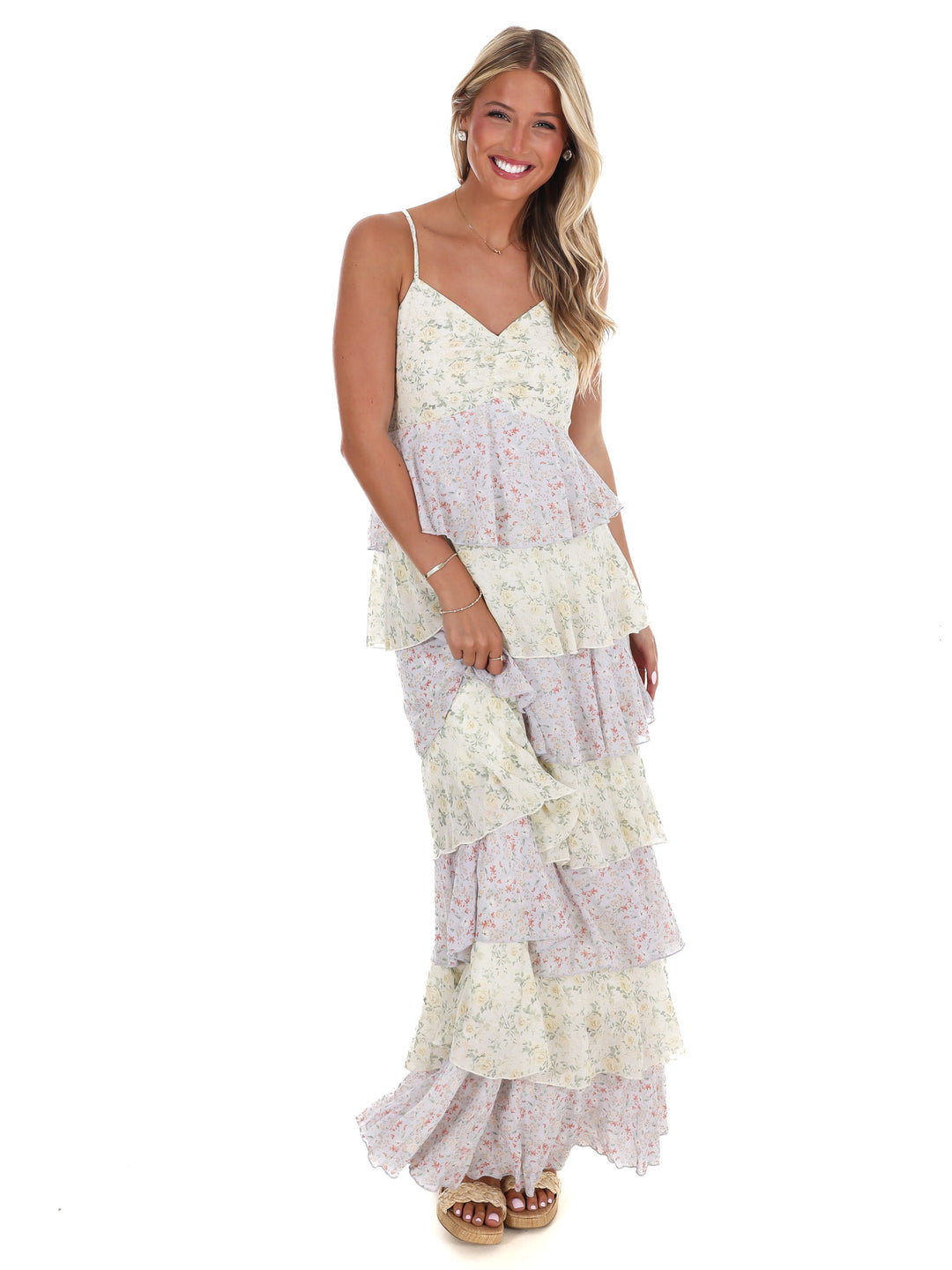 Simply Romantic Floral Tiered Maxi Dress