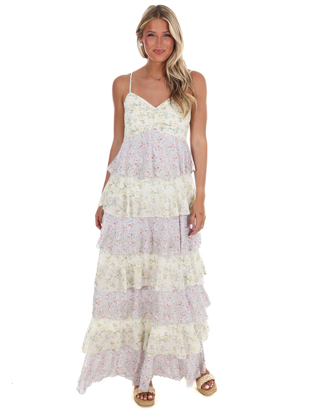 Simply Romantic Floral Tiered Maxi Dress