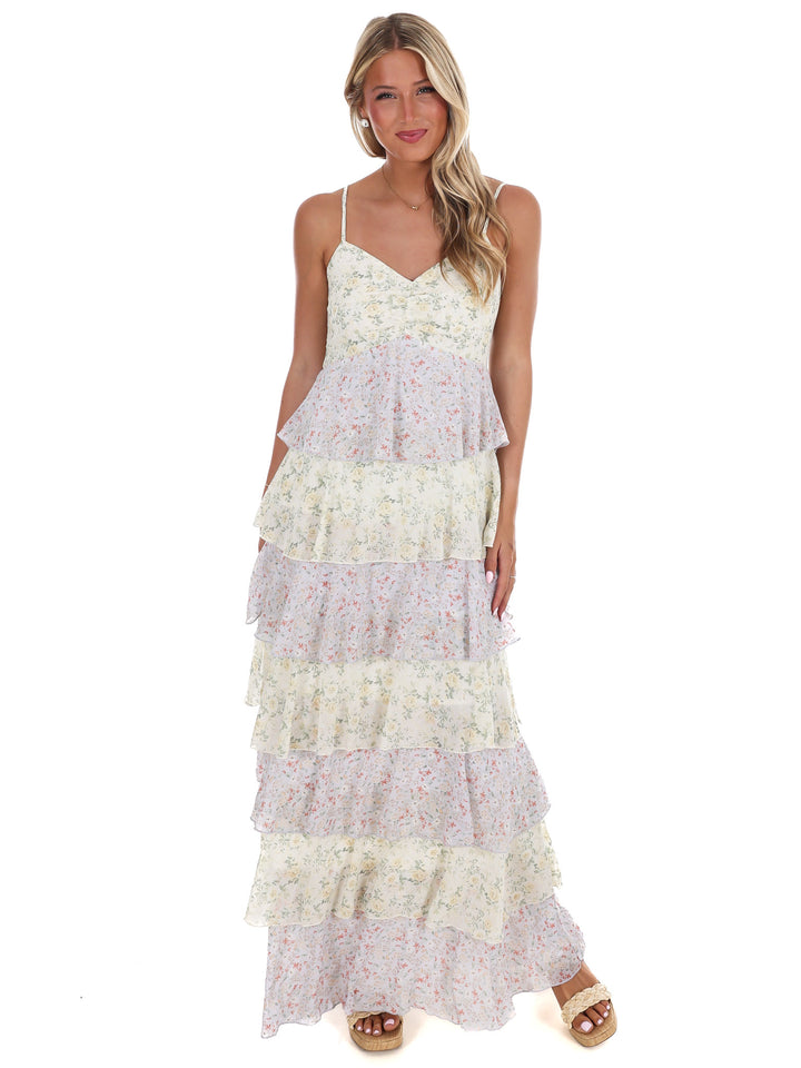 Simply Romantic Floral Tiered Maxi Dress