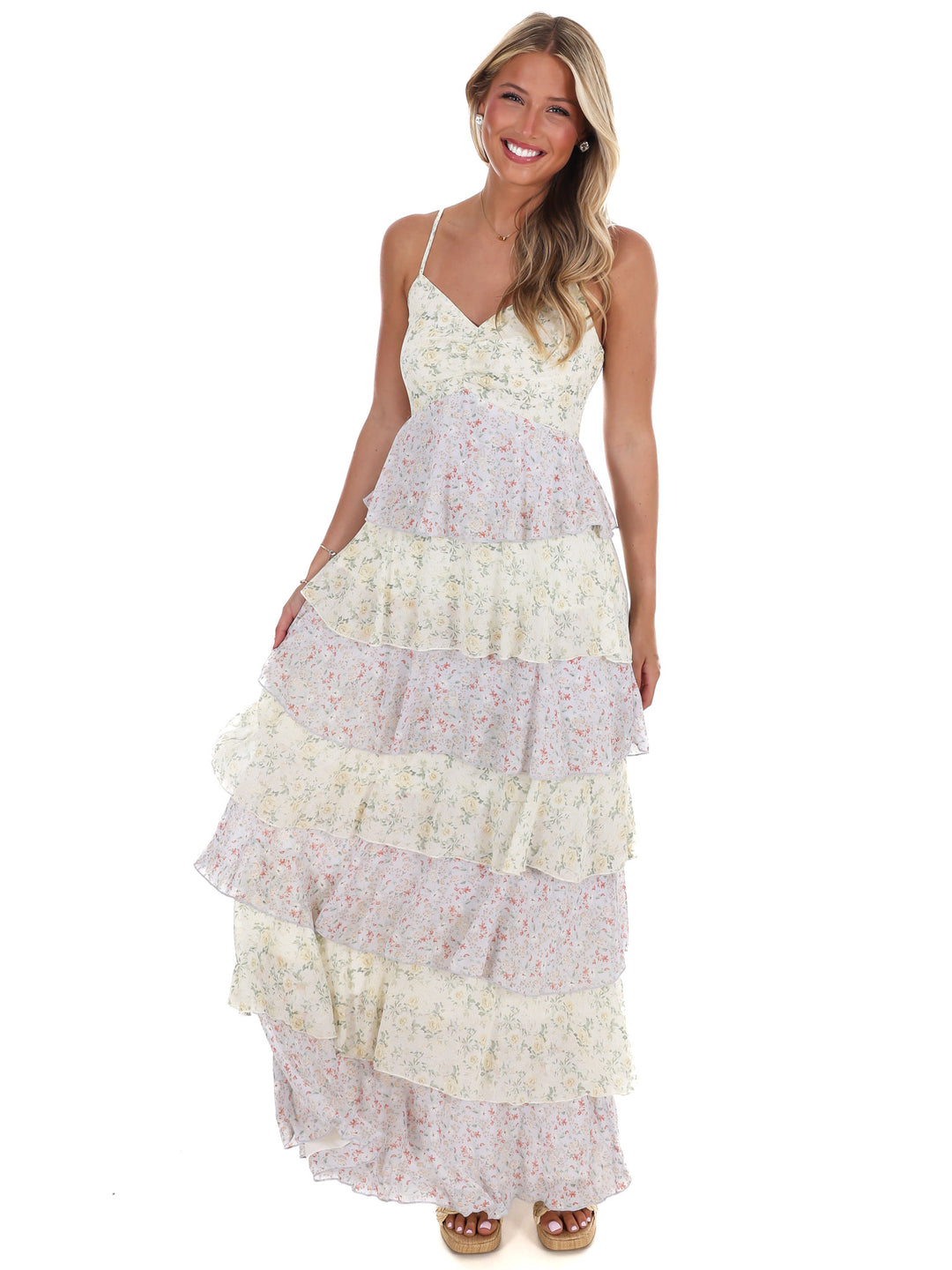 Simply Romantic Floral Tiered Maxi Dress