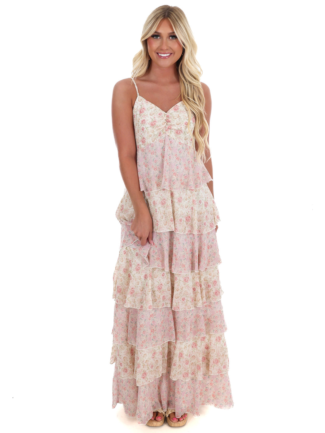 Simply Romantic Floral Tiered Maxi Dress