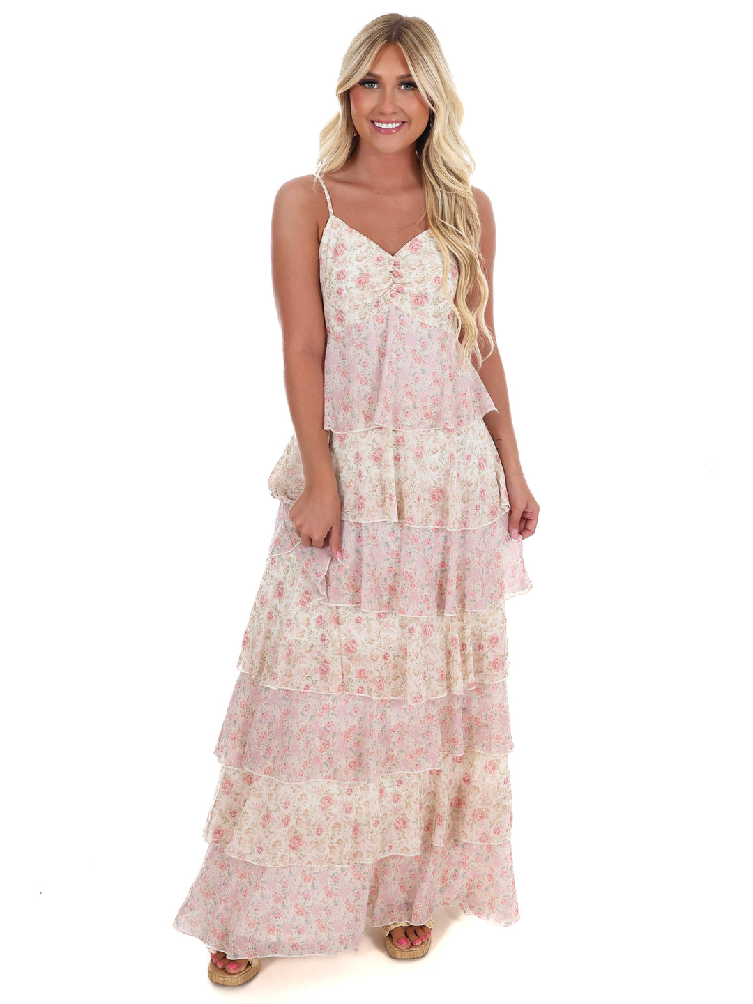 Simply Romantic Floral Tiered Maxi Dress