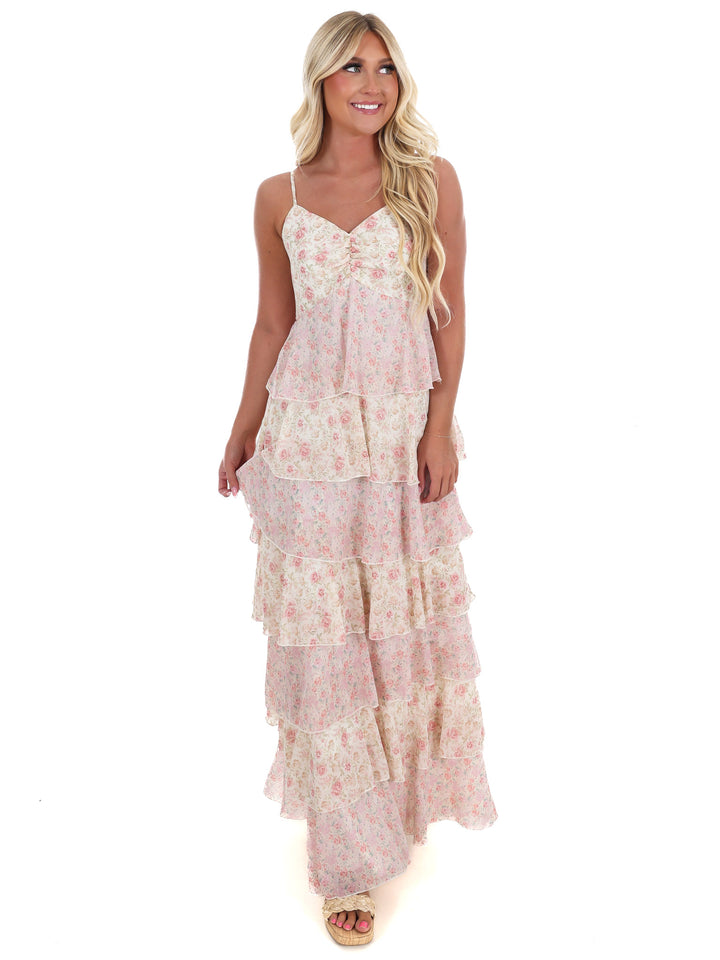 Simply Romantic Floral Tiered Maxi Dress
