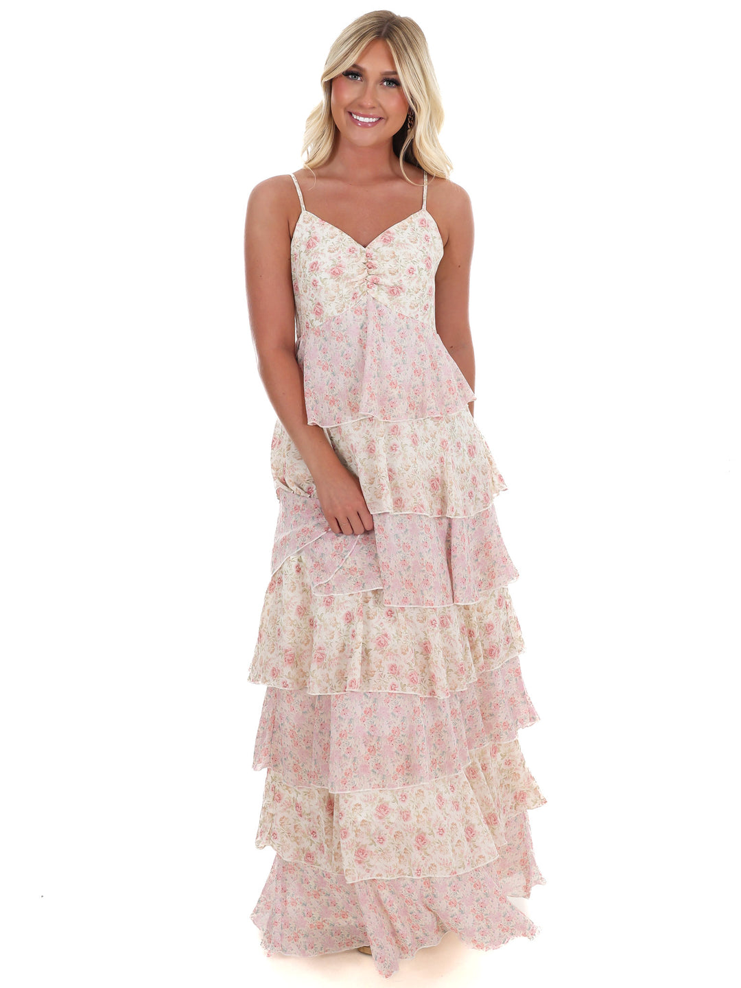 Simply Romantic Floral Tiered Maxi Dress