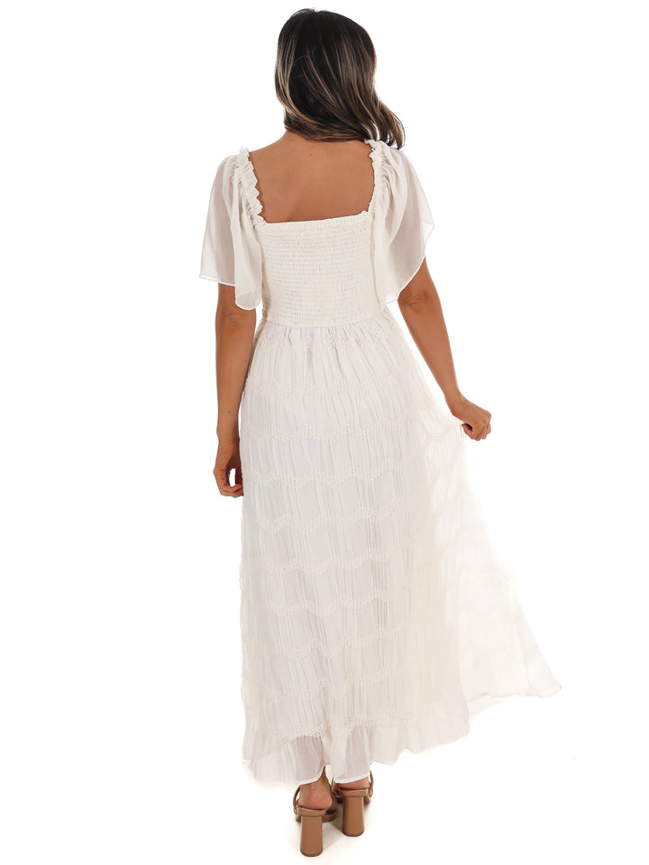 Current Mood Smocked Midi Dress