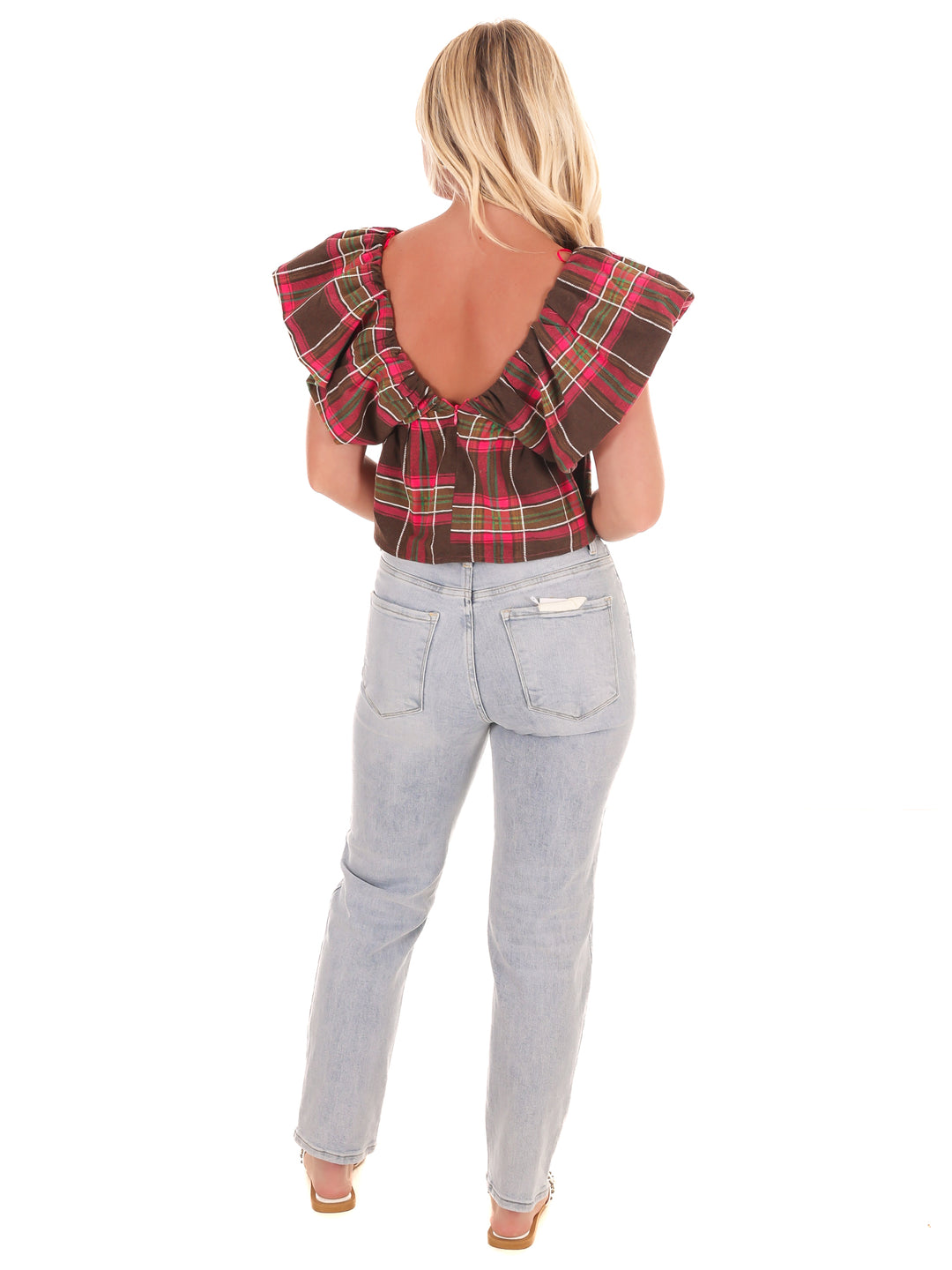 Rustic Retreat Plaid Babydoll Top