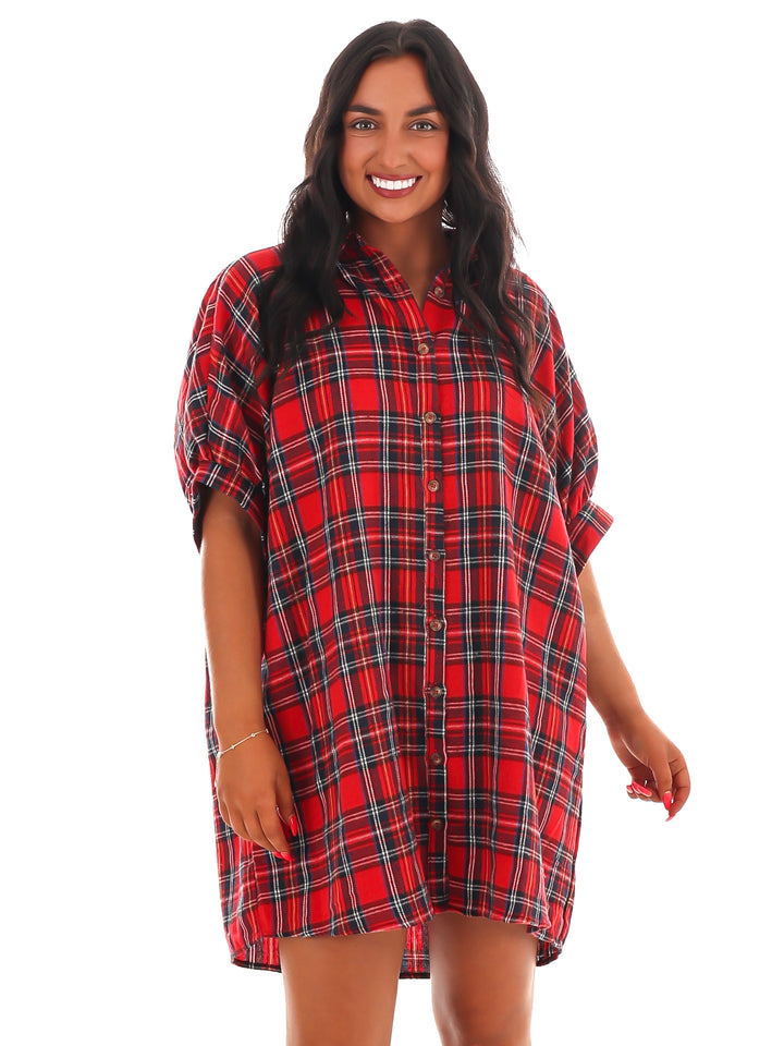 Need it All Plaid Shirt Dress