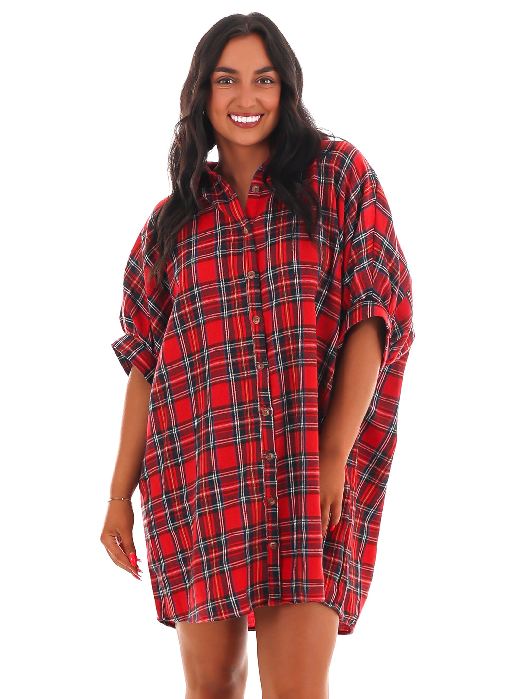 Need it All Plaid Shirt Dress