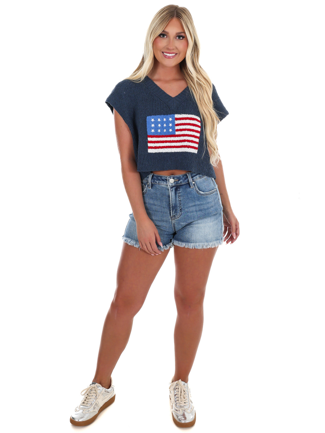 Firecracker American Flag Sweater Vest