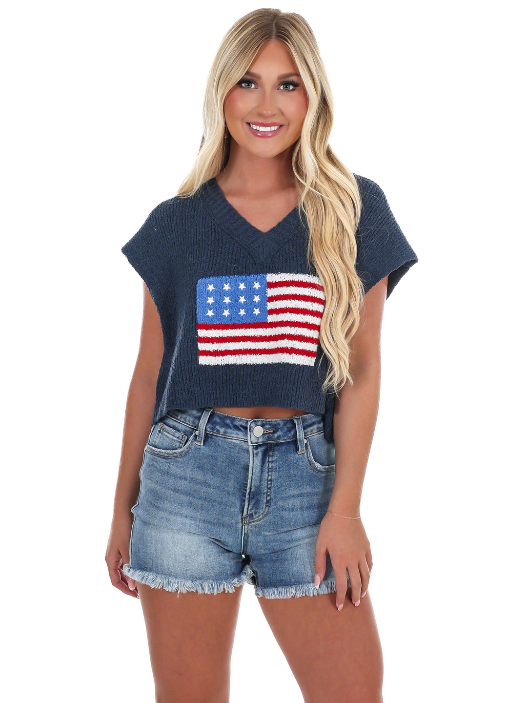 Firecracker American Flag Sweater Vest