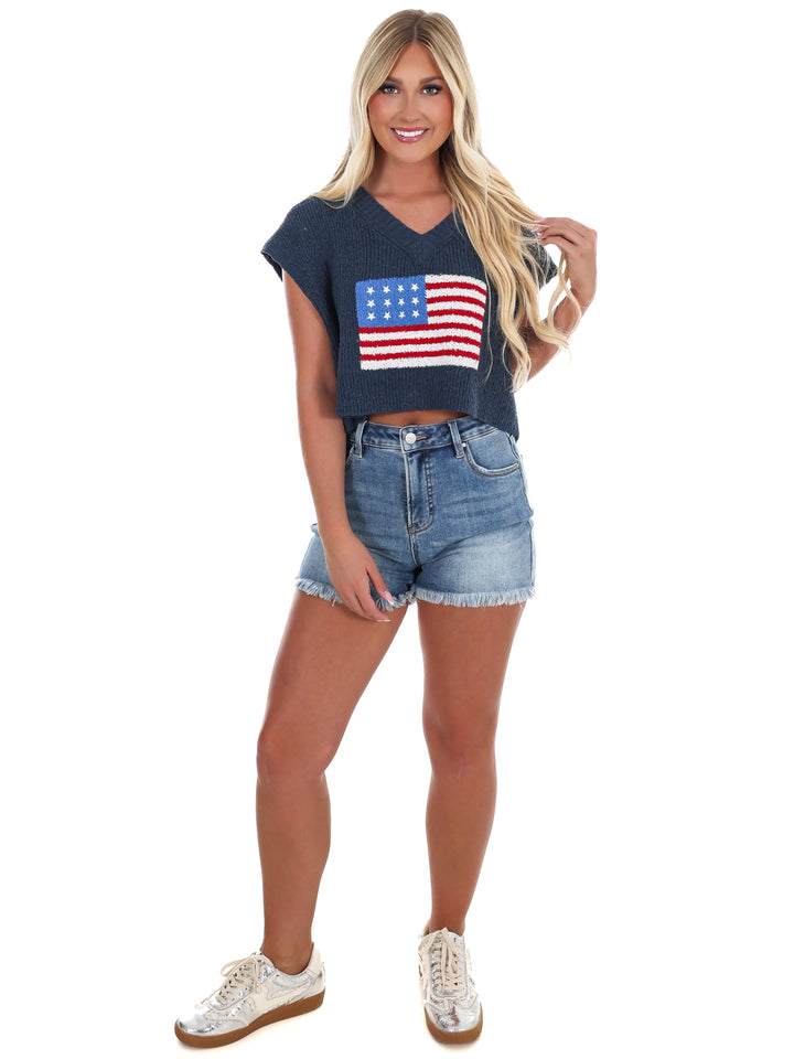 Firecracker American Flag Sweater Vest