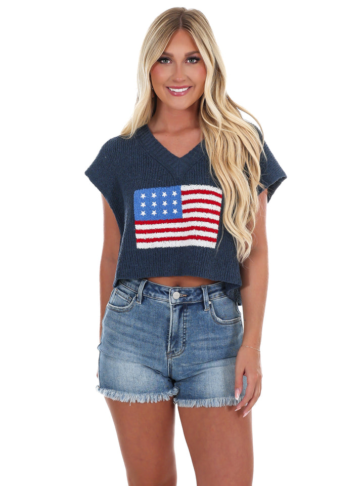 Firecracker American Flag Sweater Vest