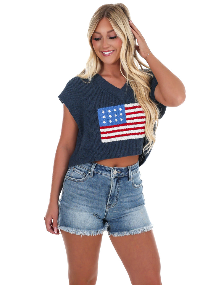 Firecracker American Flag Sweater Vest
