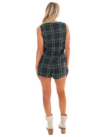 Timeless Nostalgia Plaid Romper