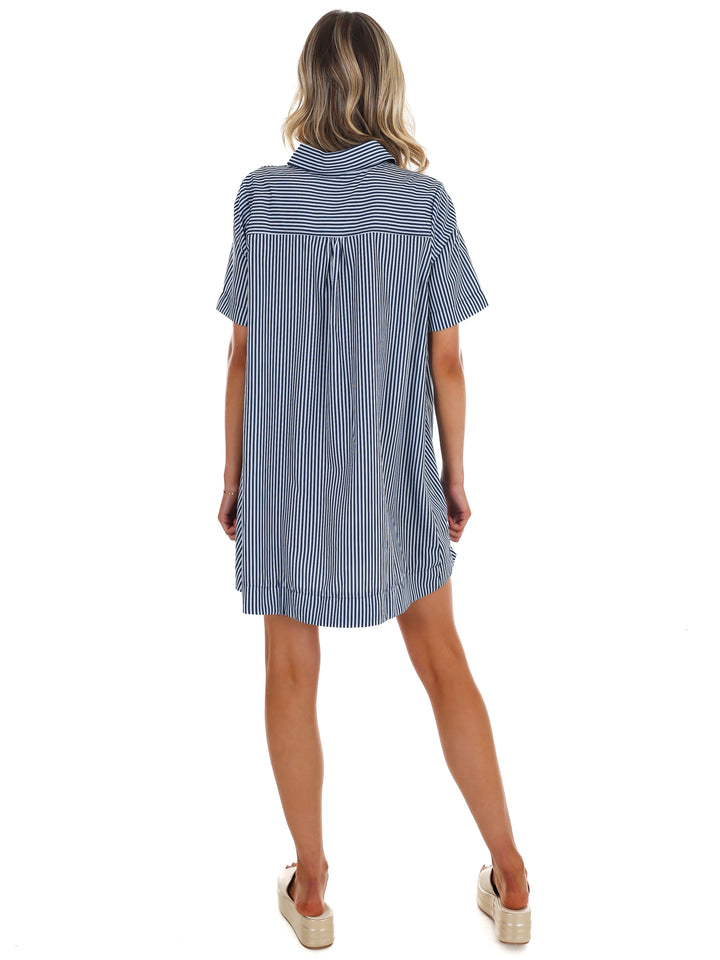 Up for Anything Striped Shirt Dress