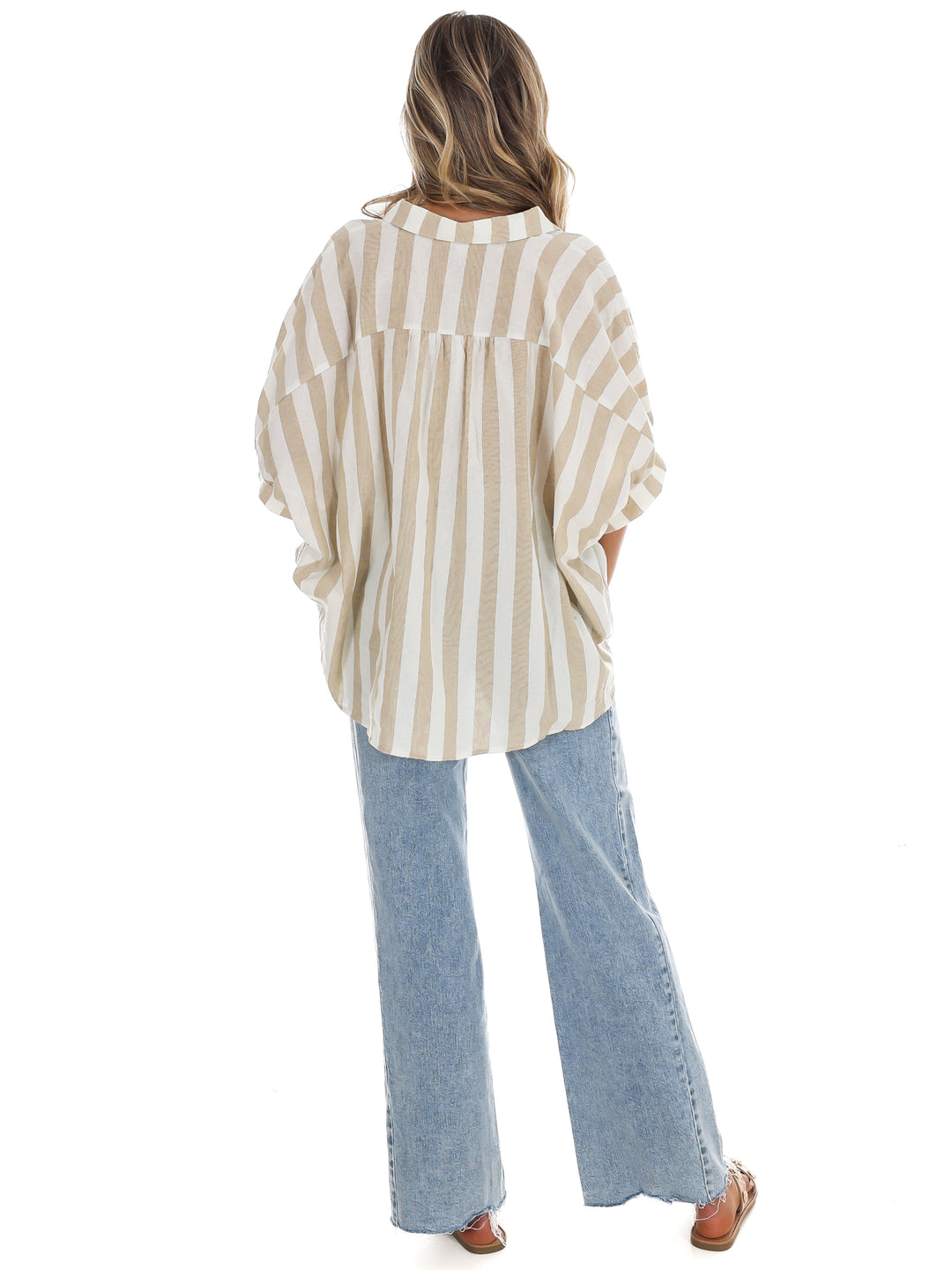 Because of You Stripe Button Down Top