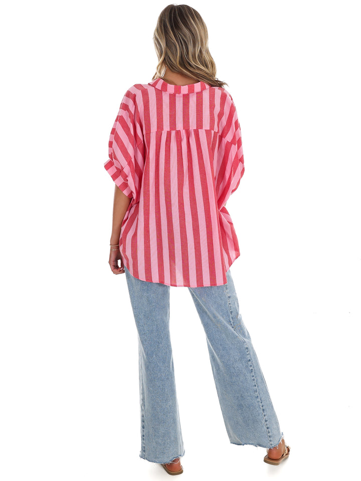 Because of You Stripe Button Down Top