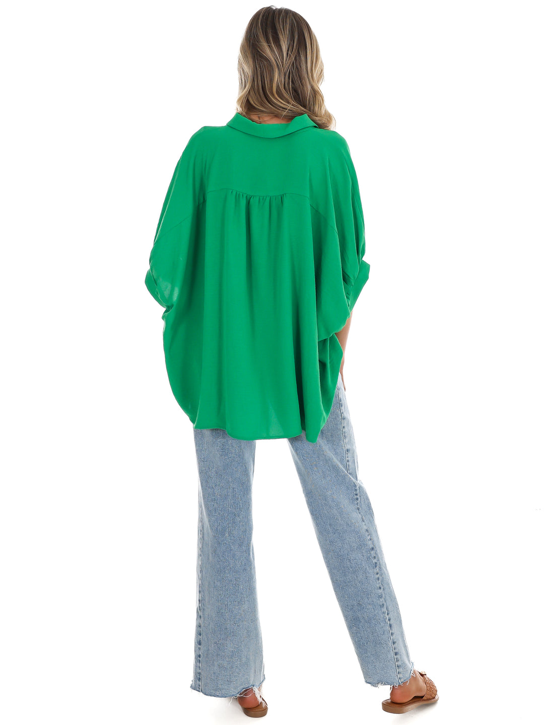 Fingers Crossed Oversized Button Down Top