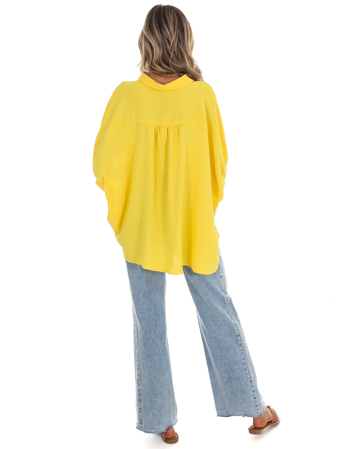 Fingers Crossed Oversized Button Down Top