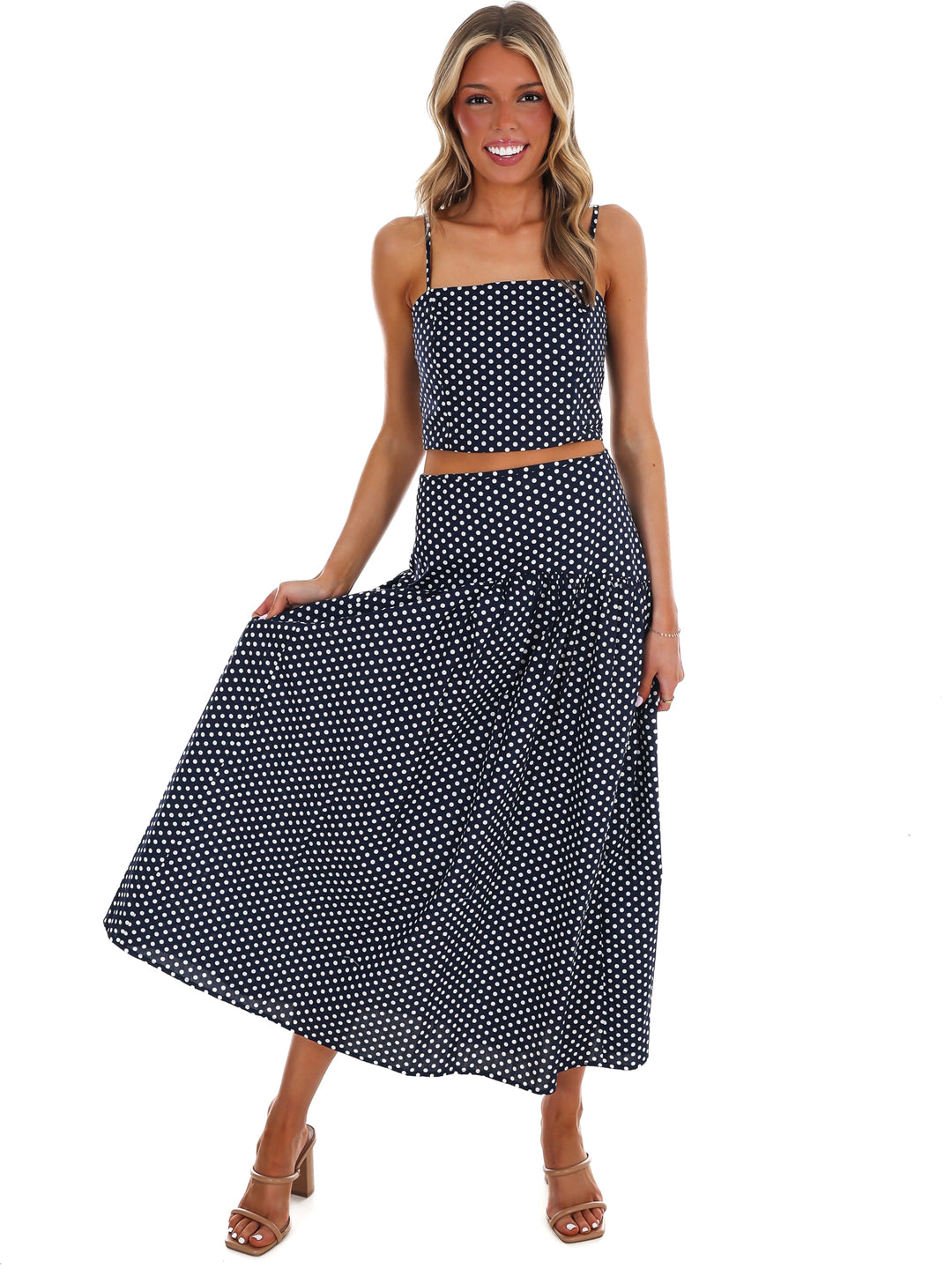 Remember Us Polka Dot Maxi Skirt Set