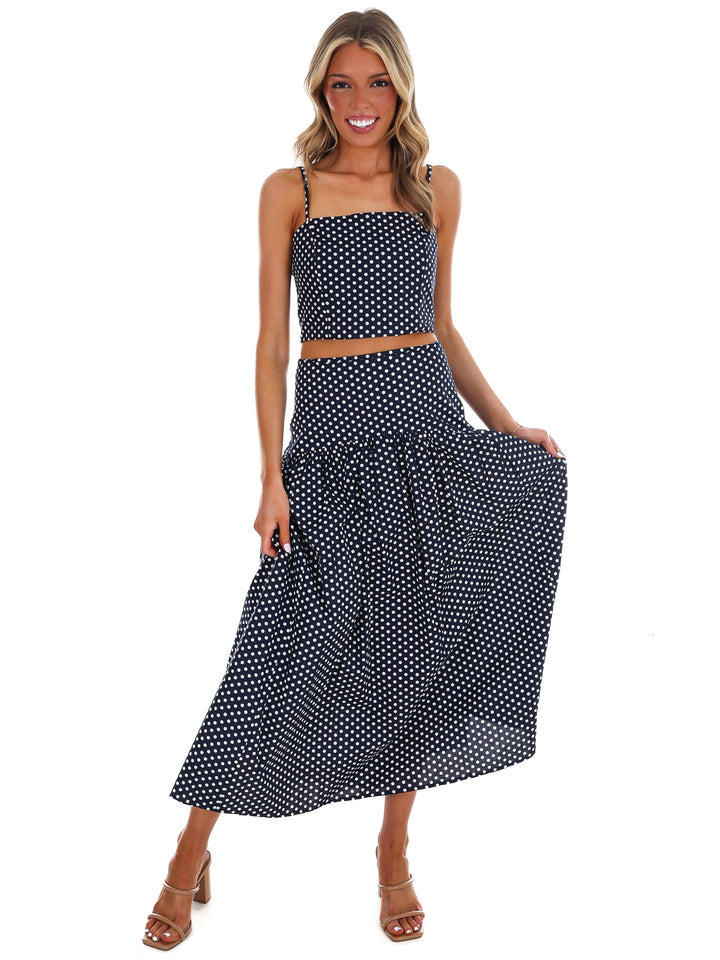 Remember Us Polka Dot Maxi Skirt Set