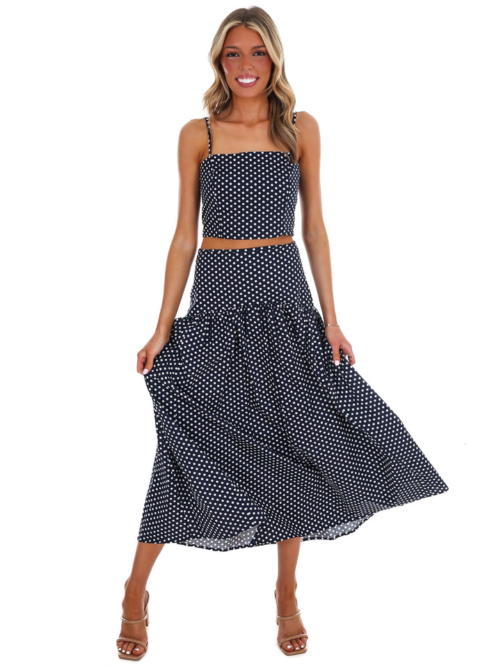 Remember Us Polka Dot Maxi Skirt Set