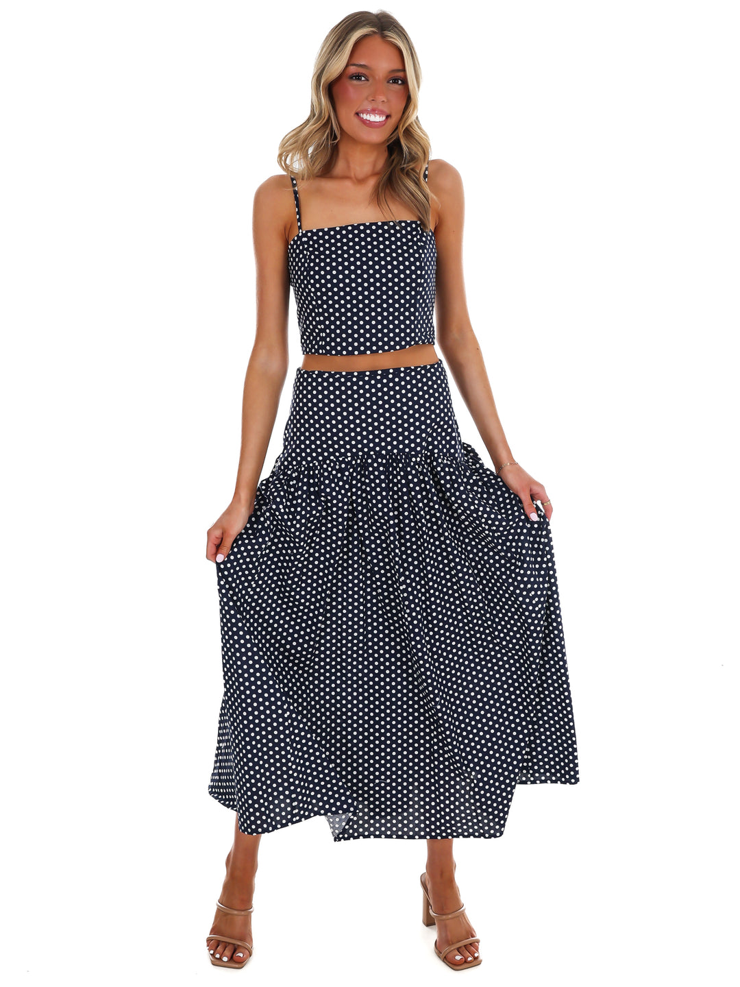 Remember Us Polka Dot Maxi Skirt Set