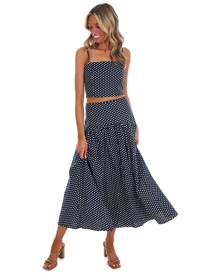 Remember Us Polka Dot Maxi Skirt Set