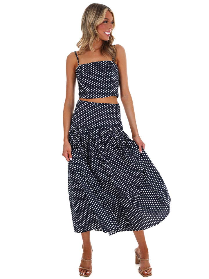 Remember Us Polka Dot Maxi Skirt Set
