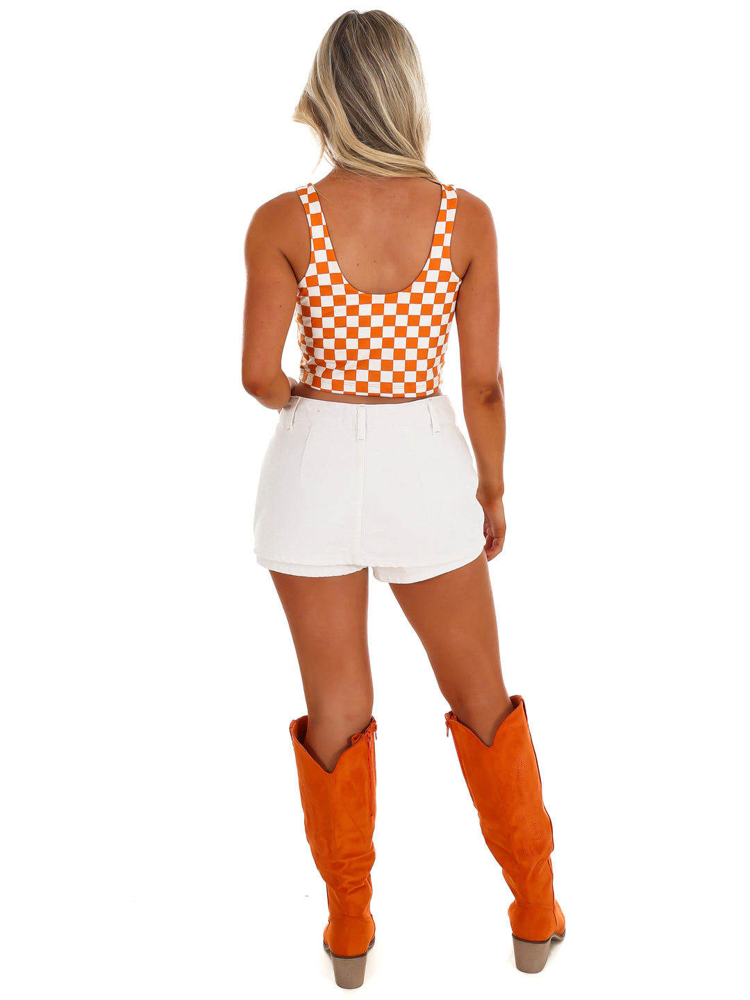 Checkerboard V-Neck Tank