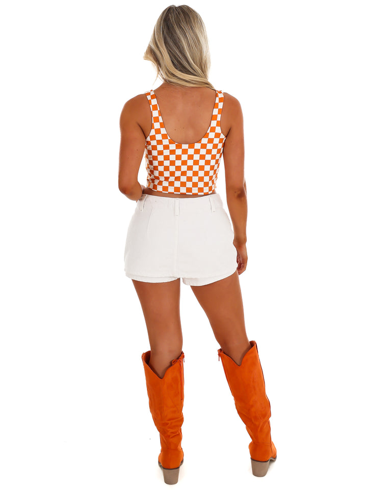 Checkerboard V-Neck Tank