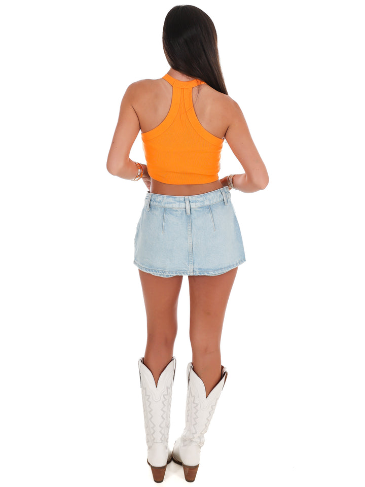 Power T Ribbed Crop Tank