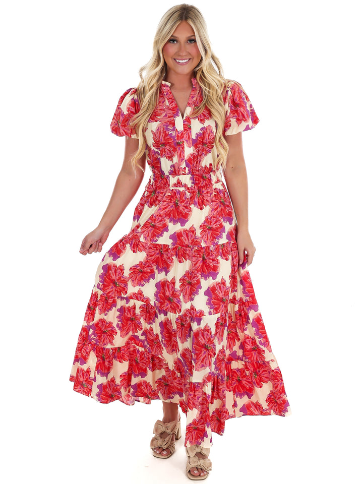 Spring Stroll Floral Midi Dress