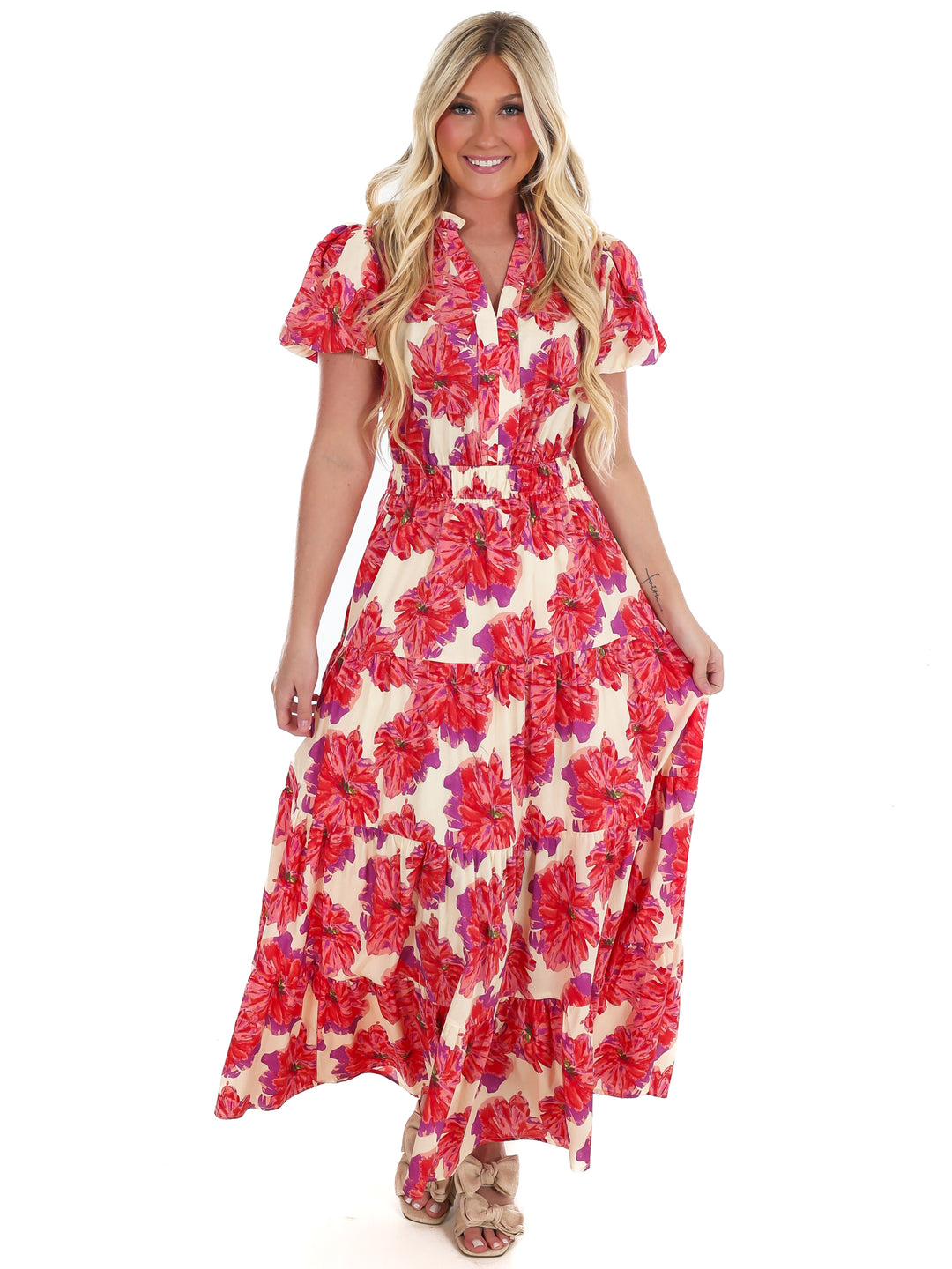 Spring Stroll Floral Midi Dress