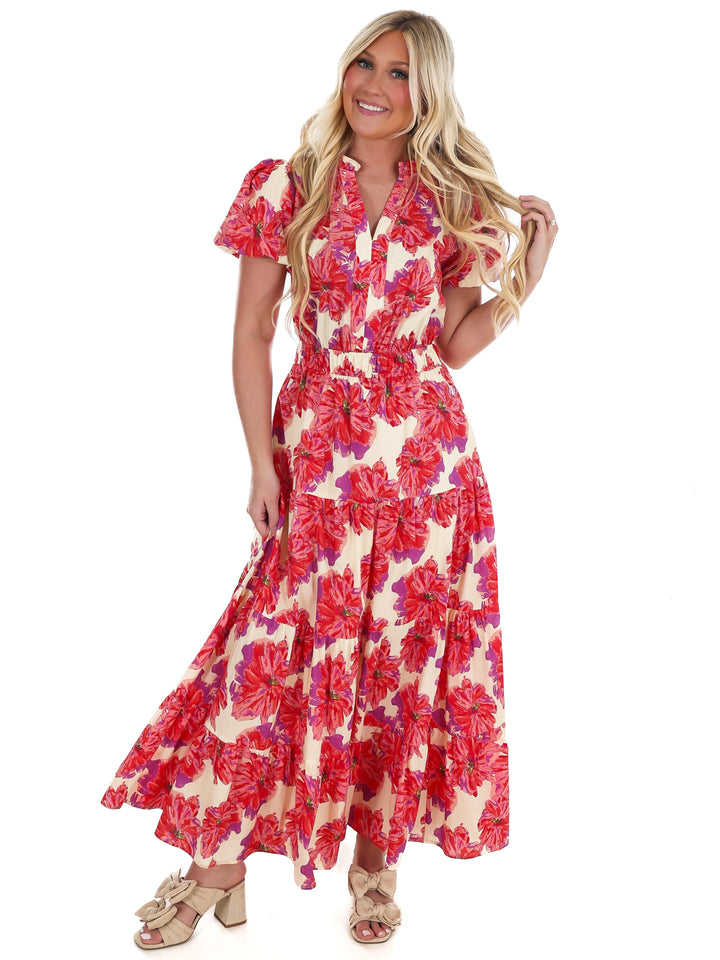 Spring Stroll Floral Midi Dress