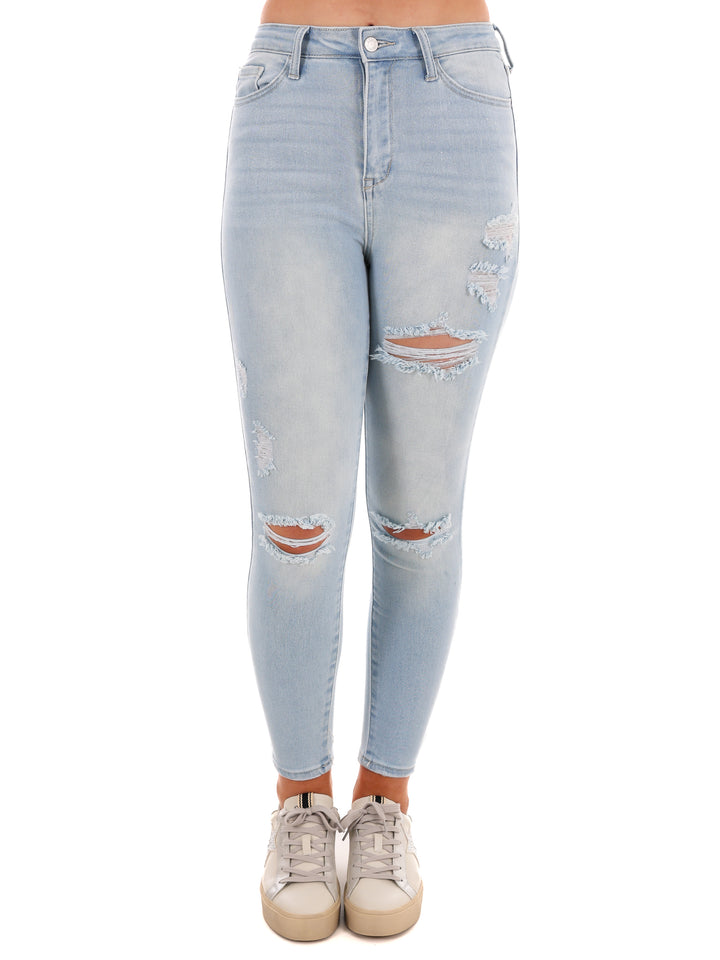 Latest Trends Light High Rise Destroy Ankle Skinny Jean