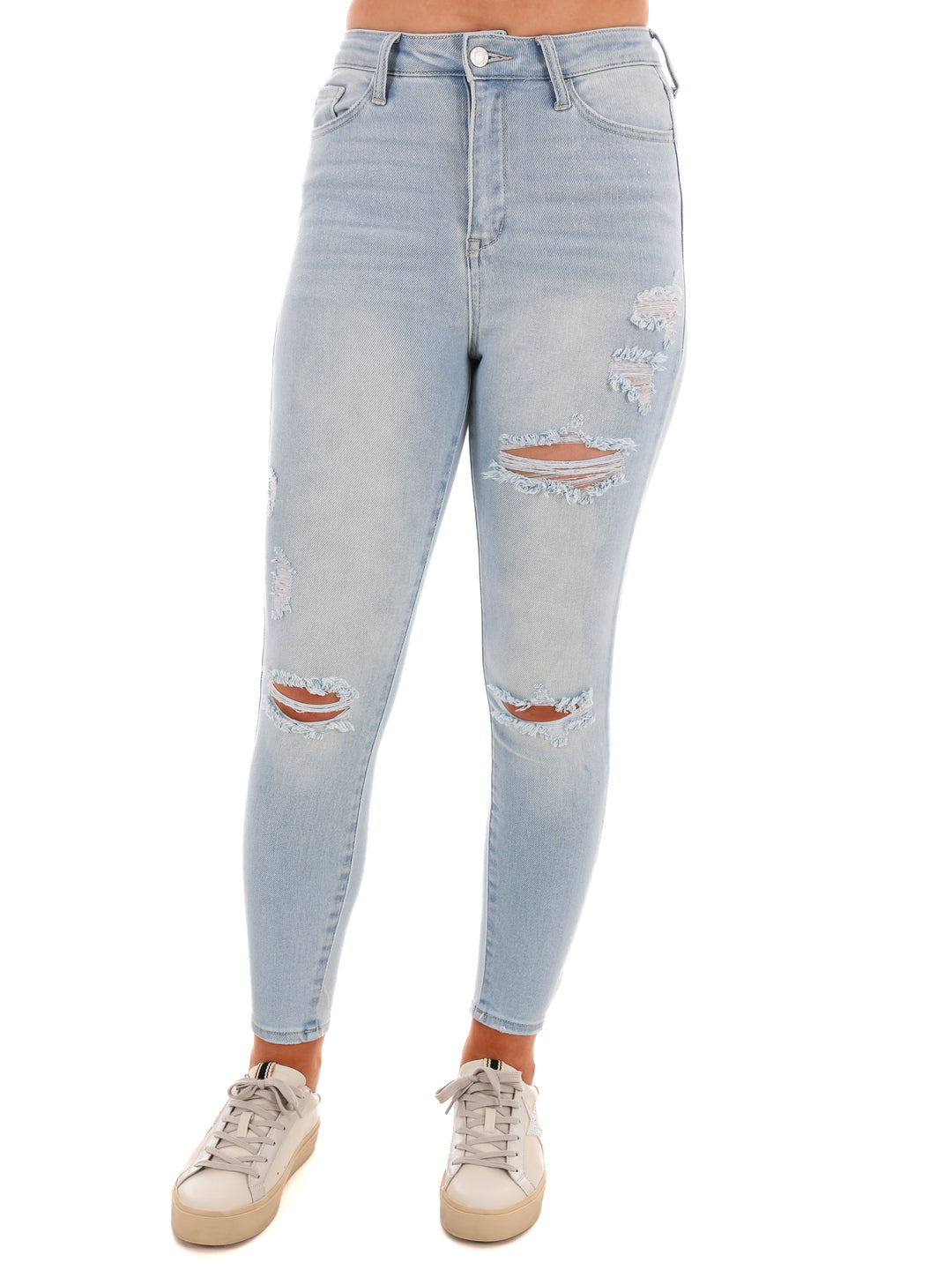 Latest Trends Light High Rise Destroy Ankle Skinny Jean